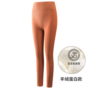 品牌秋冬季高腰收腹羊毛打底裤高弹发热德绒秋裤女紧身贴片保暖裤