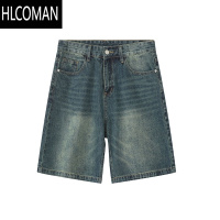 HLCOMANPLTH*新款牛仔短裤男夏季潮流ins五分裤百搭韩版休闲宽松短裤男