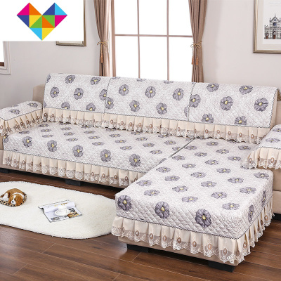 沙发垫四季通用防滑布艺1+2+3沙发垫套罩巾组合套装客厅萬能全盖蝶恋花灰1人+2人+2人御蓝锦