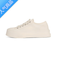 SUNTEK厚底帆布鞋女小码3233大头丑萌饼干小白鞋女圆头增高休闲运动板鞋