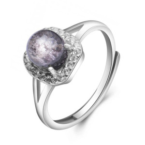 梦克拉 Mkela s925银镶嵌发晶戒指 享爱 创意礼品 戒指 水晶 甜美可爱 女士 下单为准