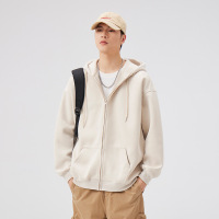 |早秋新款连帽抽绳口袋宽松舒适百搭情侣上衣开衫卫衣外