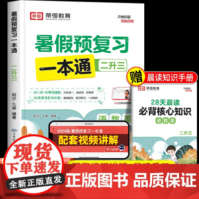 2024新版暑假预复习一本通二年级暑假作业语文数学英语二升三暑假衔接教材人教版小学2年级下册升3年级上册快乐假期合订本荣