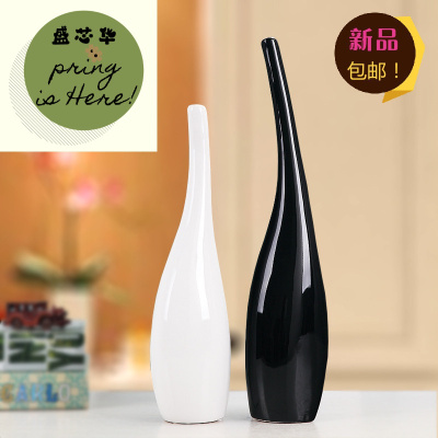 黑白简约现代抽象陶瓷花瓶家居客厅软装饰品电视柜摆件艺术品摆设惠恩HuiEn其他