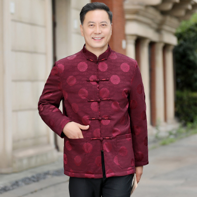 NEWLAKE爸爸冬装外套加棉加厚中老年男装棉衣保暖爷爷棉袄老人中国风唐装棉衣