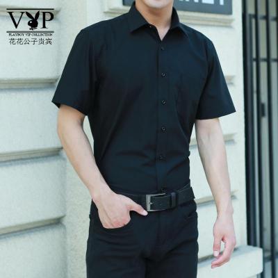 花花公子贵宾长年不断货加肥加大码短袖衬衫男工装短袖衬衣半袖衬衣款
