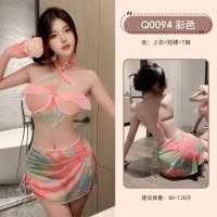 九里晴川情趣内衣女士新款露背旗袍制服诱惑套装透视免脱印花裙 九里晴川Q0094[镂空旗袍连衣裙] 均码