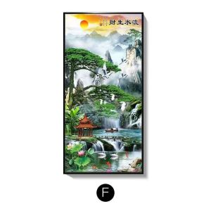 维诺亚入户玄关装饰画带灯画新中式山水画走廊过道壁画高端挂画装饰