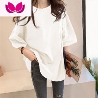 七斓中长款短袖t恤女宽松潮2023年夏季新款ins半袖网红原宿上衣t桖