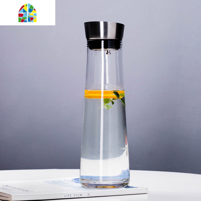 北欧创意玻璃冷水壶大容量凉白开水杯家用扎壶柠檬果汁凉水壶 FENGHOU 小蛮腰冷水壶+2个玻璃杯