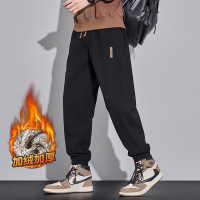 秋冬新款宽松休闲男士哈伦束脚裤加绒加厚美式潮牌百搭工装裤