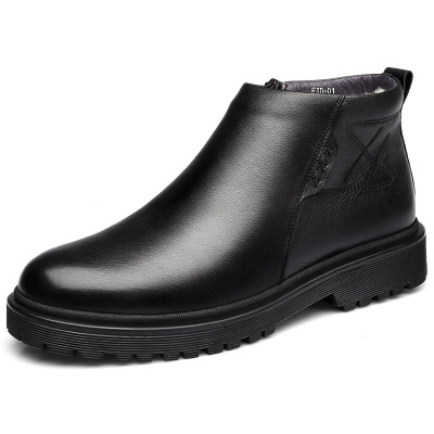 际华强人3515男士皮靴商务休闲棉皮鞋男头层牛皮防静电男皮鞋羊毛保暖防寒防滑鞋子FJD-01C