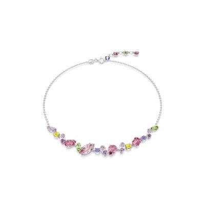 Swarovski璀璨水晶镶钻项链女款时尚多切面项链彩色闪耀女士饰品