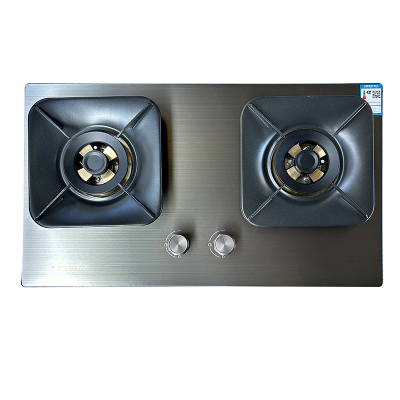 TJSTAR新款不锈钢面板B-A09高效节能台嵌两用燃气灶双炉头5.2KW大火力