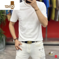 YANXU欧货针织衫毛衣男2023新款秋季花卉字母提花休闲上衣百搭打底衫潮