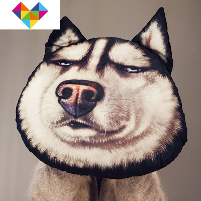 二哈抱枕少女风ins哈士奇靠枕沙发靠垫客厅车载腰可拆洗搞怪网红御蓝锦