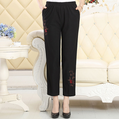 迪鲁奥(DILUAO)中老年人女裤春秋大码外婆奶奶装60-780岁松紧腰老人休闲长裤子