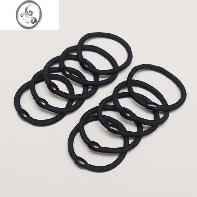 JiMi绑头发头绳发圈橡皮筋女马尾扎头高弹力耐用皮套简约发绳黑色头饰