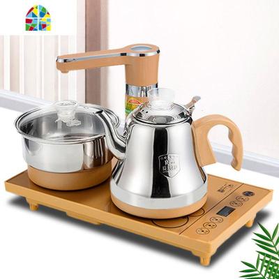 全自动上水壶电热烧水壶泡茶专用抽水式茶台家用功夫茶具器电磁炉 FENGHOU [不锈钢款]金色