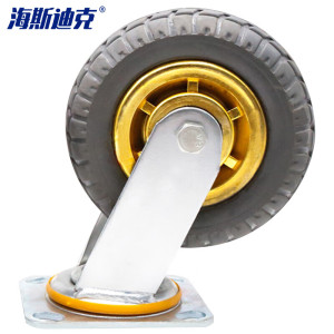 海斯迪克 高弹力低噪脚轮工业重型手推车轮橡胶轮HKsq-394 6寸万向轮