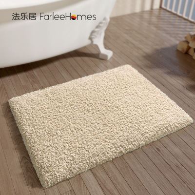 法乐居全棉浴室吸水地垫加厚纯棉长毛绒卧室进门口地毯卫生间防滑脚垫子