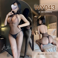 九里晴川渔网镂空连体衣女网纱性感透视开裆免脱cos成人用品 WY043 均码