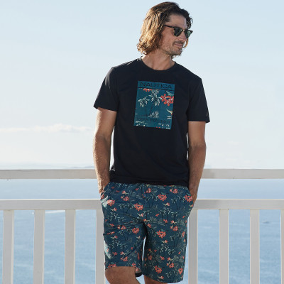 NAUTICAUnderwear情侣装-夏季男士体恤圆领短袖男上衣短裤套装