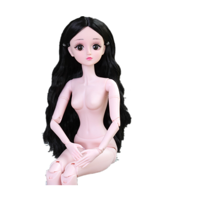 60厘米新款娃娃3分sd裸娃女孩公主玩大芭比娃娃粉肌冰公主素体裸娃圣诞16号裸娃+随机帆布鞋一双