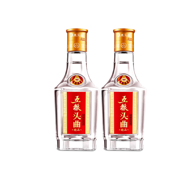 五粮液股份五粮头曲 45度100ml*2瓶浓香型白酒
