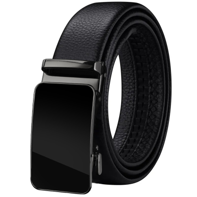 苏宁宜品新款头层牛皮自动扣男士皮带休闲商务男款裤帯百搭中青年裤腰带男荔枝纹DK-167