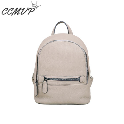 CCMVP品牌自营质量保证-CCMVP休闲品牌双肩女小清新高中生书韩版学院风牛皮背休闲简约时尚女双肩潮