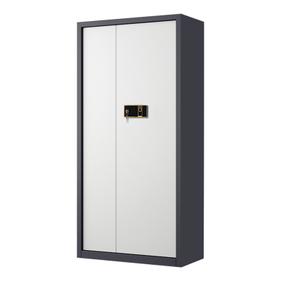 乙壬指纹电子保密柜钢制密码文件柜档案柜办公柜矮柜保密资料柜通门灰白色:钥匙指纹锁