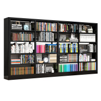 晋舰 书架学校图书馆阅览室书籍架落地资料档案架黑色白色 双面一列四