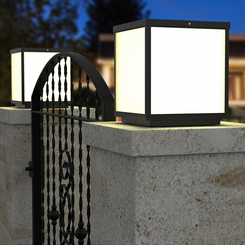 如华福禄太阳能柱头灯围墙壁灯庭院户外欧式接电现代墙头柱灯室外防水