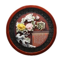 维诺亚中国风入户玄关圆形壁画沙发背景墙装饰画客厅浮雕画中式餐厅挂画
