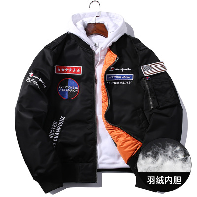 冠军车羽绒服男短款潮ins帅气休闲新款学生加厚外套男士秋冬装