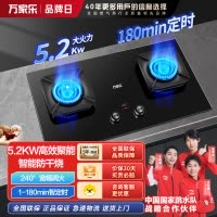 万家乐猛火燃气双灶AC7A家用智能防干烧左定嵌入式台嵌两用大面板煤气炉灶大火力全进风铜火盖可拆 [智能防干烧+左定时]