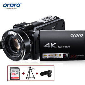 欧达(ORDRO) 专业版 4K直播摄像机数码高清dv录像机专业vlog短视频摄影机家用旅游会议 AC7