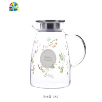 家用玻璃凉水壶耐热高温晾白开水杯冷水壶套装茶壶夏天大容量扎壶 FENGHOU 大沐风水壶2L+6*大把杯+盘+木架