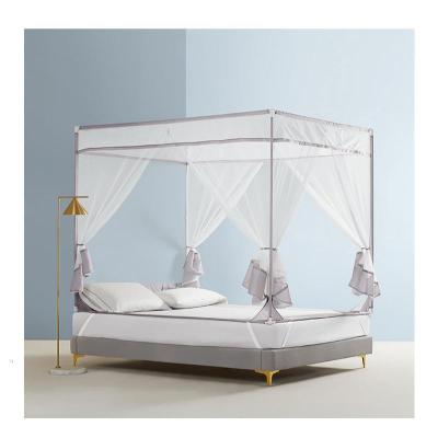 美帮汇床上防落蚊帐1.8m床1.5支架家用三开全封闭拉链防摔儿童1.2米