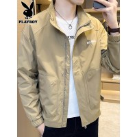 花花公子男士夹克2025年秋季立领冲锋衣潮流休闲工装防风外套男款