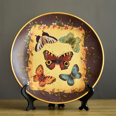 时尚家居装饰品陶瓷装饰盘 欧式摆盘创意复古摆设客厅摆件乔迁礼品送