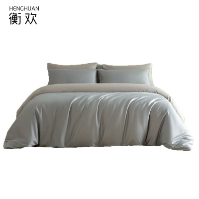 衡欢(HENGHUAN)床上用品60支长绒棉三件套 RZ-CP02/套(冰川灰/1.2*2米床用)