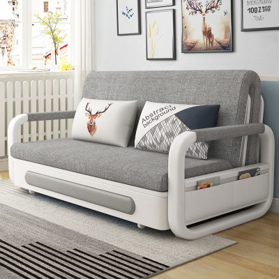 唐臻布艺可拆洗折叠沙发床两用多功能小户型出租房1.5米宽双人1.2单人