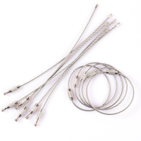 5条挂链15cm户外多功能钢丝绳不锈钢钥匙圈钢丝链背包挂扣 钢丝圈钢丝环 钢丝锁扣