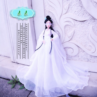 关节芭比公主一家三口中国古装娃娃女孩体系列古装套装大礼包王子素素单拍衣服（不含娃娃和配饰）