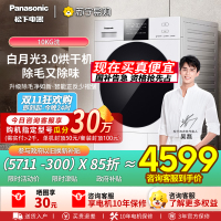 松下白月光3.0 烘干机 10kg热泵烘干机家用 干衣机 变频压缩机 除毛烘 正反转精准控温 NH-F1AR2