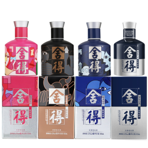 舍得酒52度100ml*4瓶致敬大师小米兰浓香型白酒迷你小酒版无礼袋