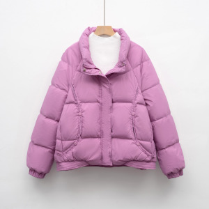 新款羽绒服女小个子冬季加厚立领宽松鸭绒面包服外套保暖