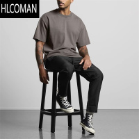 HLCOMAN侃爷配色 潮牌美式高街宽松 厚实220克成衣染色做旧短袖T恤男